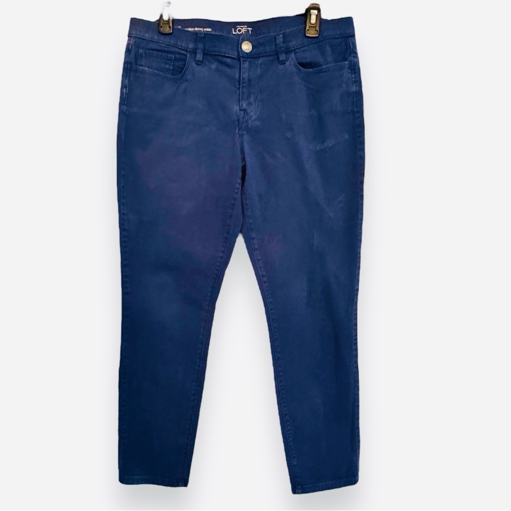 Ann Taylor LOFT Size 31/12 Navy Modern Skinny Chino 5 Pocket Cotton/Spandex Pant